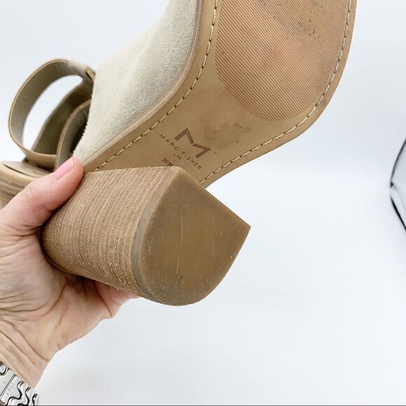 Marc‎ Fisher Vashi Ankle Strap Suede Chunky Heels - Picture 11 of 15